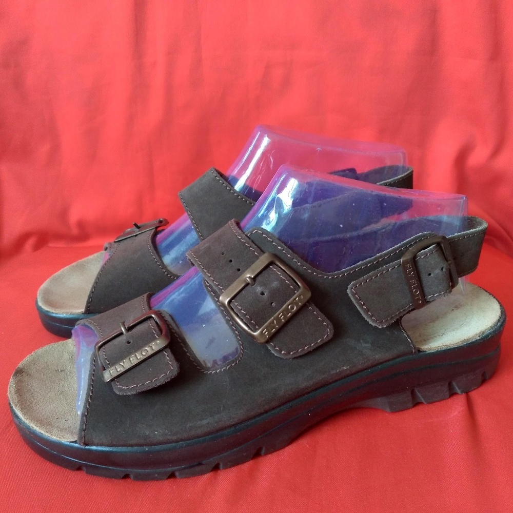 Fly Flot Dark Brown Sandals Made in Italy